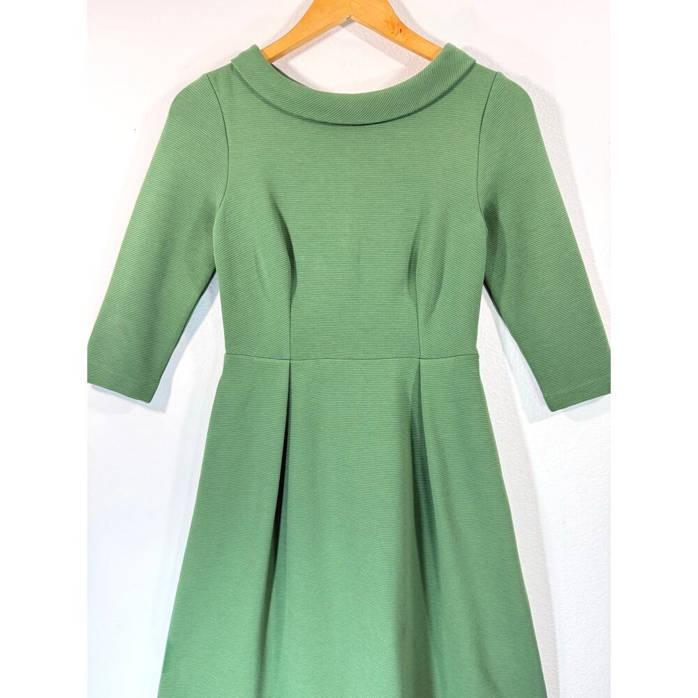Boden Green Midi Dress with Pink Belt - Picture 5 of 13